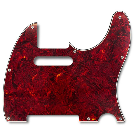 [PG-0562-044] ALL PARTS® PLAQUE DE PROTECTION TYPE TELE® 8 TROUS 2.28mm 3 PLIS TORTOISE ROUGE