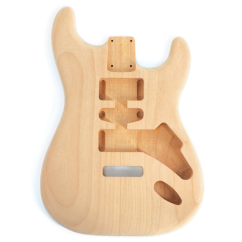 [[STH-ALDER-2P]] CORPS TYPE STRAT® DÉFONCE HSH AULNE 2pcs (Vernis final inclus)