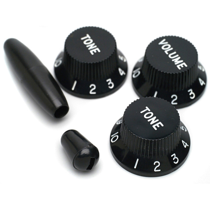 KIT DE BOUTONS TYPE STRAT® ÉCRITURES BLANCHES / NOIR