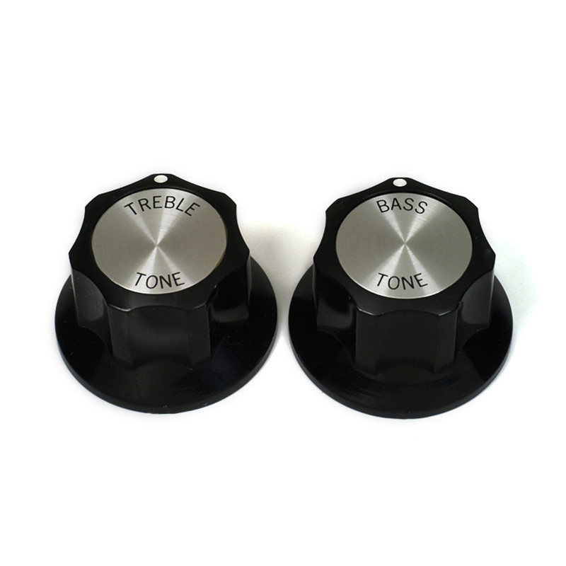 [KNRK-TONE] BOUTONS TYPE RICKENBAKER® TREBLE TONE / BASS TONE NOIR (unité)