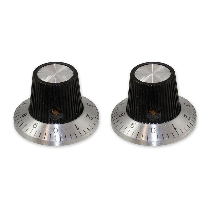 [PK-3257-023] ALL PARTS® BOUTONS RETRO RADIO 6.35mm COUTOUR ET TOP ALUMINIUM (unité)