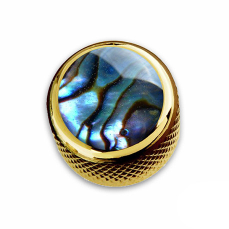 [KGD-0006] Q-PARTS® BOUTON DOME DORÉ NATURAL ABALONE (unité)