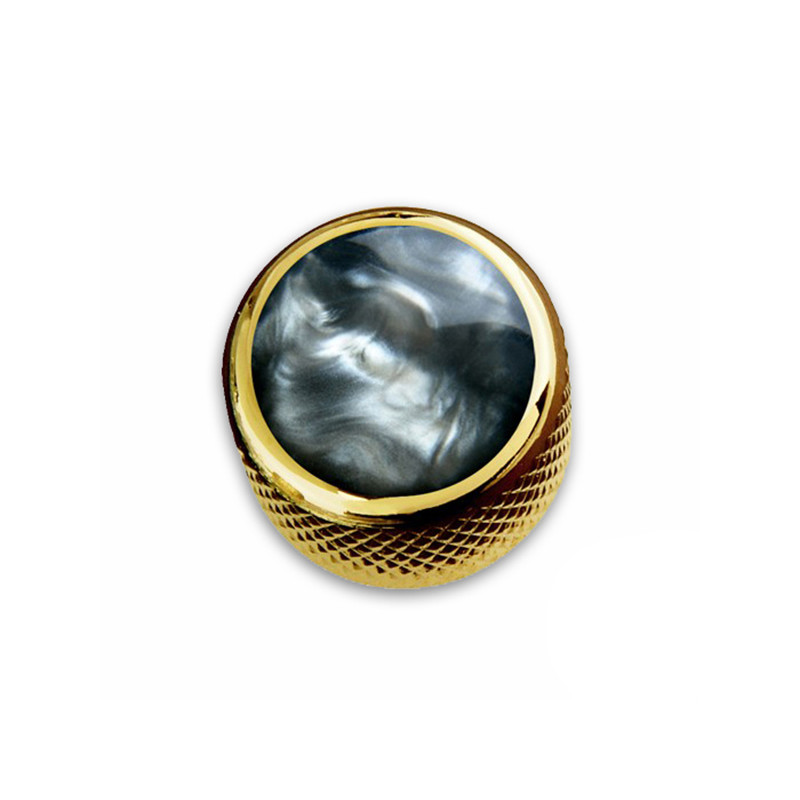 [KGD-0051] Q-PARTS® BOUTON DOME DORÉ ACRYLIC BLACK PEARL (unité)