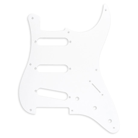 [PG-0550-025] ALL PARTS® PLAQUE DE PROTECTION TYPE STRAT® 8 TROUS 1.52mm 1 PLI BLANC