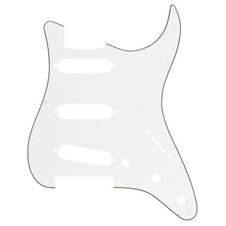 [PG-0552-035] ALL PARTS® PLAQUE DE PROTECTION TYPE STRAT® 11 TROUS 2.28mm 3 PLIS BLANC