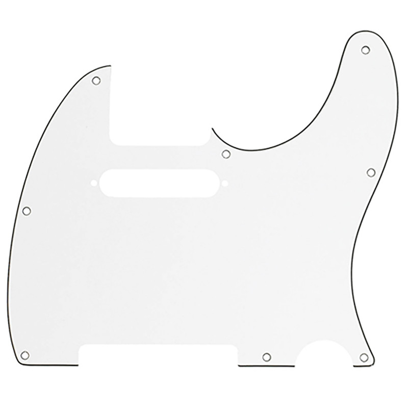 [PG-0562-035] ALL PARTS® PLAQUE DE PROTECTION TYPE TELE® 8 TROUS 2.28mm 3 PLIS BLANC